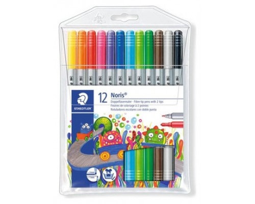 ESTUCHE CARTÓN CON 12 ROTULADORES DOBLE PUNTA COLORES NEÓN STAEDTLER 3200 C12 (Espera 4 dias)